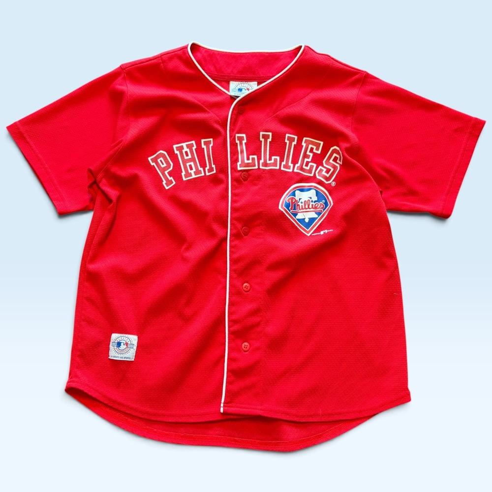 Philadelphia Phillies Jersey Boys XL 18 Red MLB Baseball Genuine Merchandise